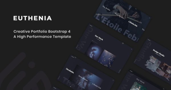 创意作品集网站Bootstrap框架模板素材库精选下载 Euthenia – Creative Portfolio Bootstrap 4 Template