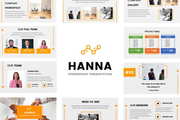 创新互联网服务推广PPT幻灯片模板 Hanna Powerpoint Presentation