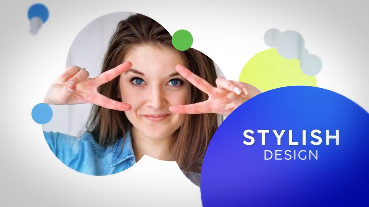 彩色形状层的简单幻灯片素材库精选AE模板