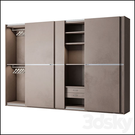 4门滑轨衣柜素材之家精选3D模型