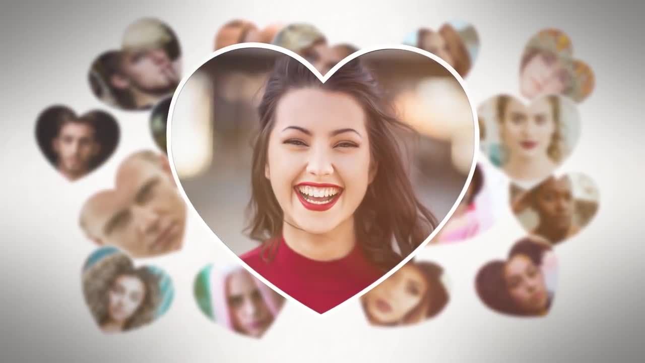 浪漫情人节照片展示动画素材库精选PR模板