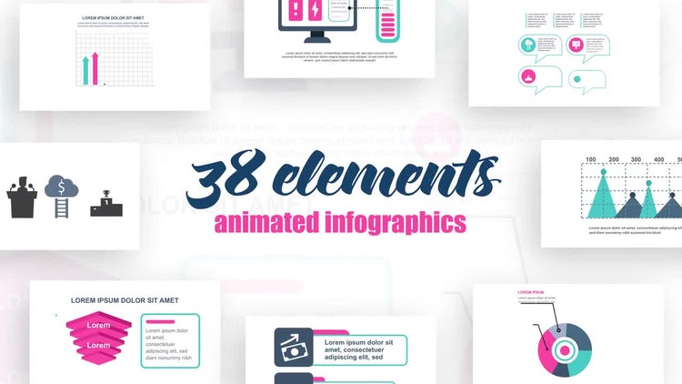 38个时尚信息图表Vol.29素材库精选AE模板