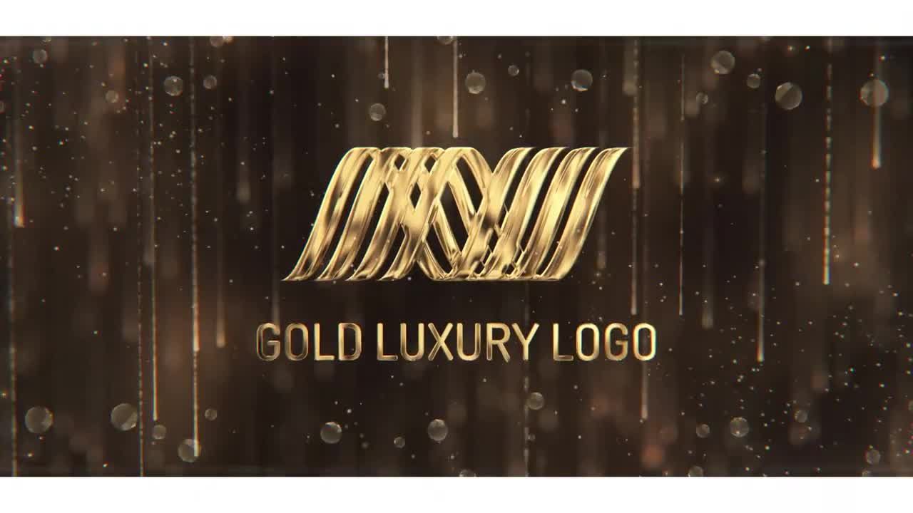 黄金豪华徽标显示素材库精选AE模板