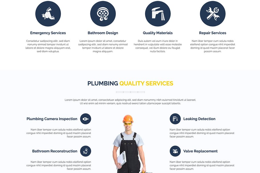 家政维修服务企业官网Joomla模板素材库精选 Hot Plumber插图(2)