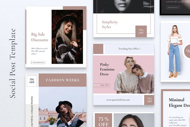 新媒体社交媒体促销广告模板素材库精选 QUEEN Social Media Post插图(2)