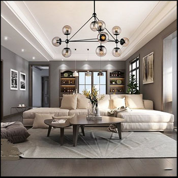 现代客厅57室内场景素材之家精选3D模型