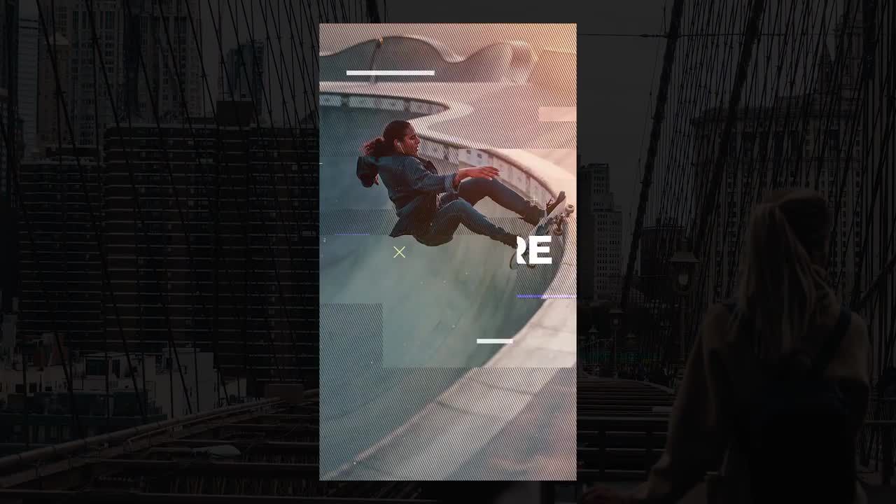 城市运动毛刺效果素材库精选pr模板