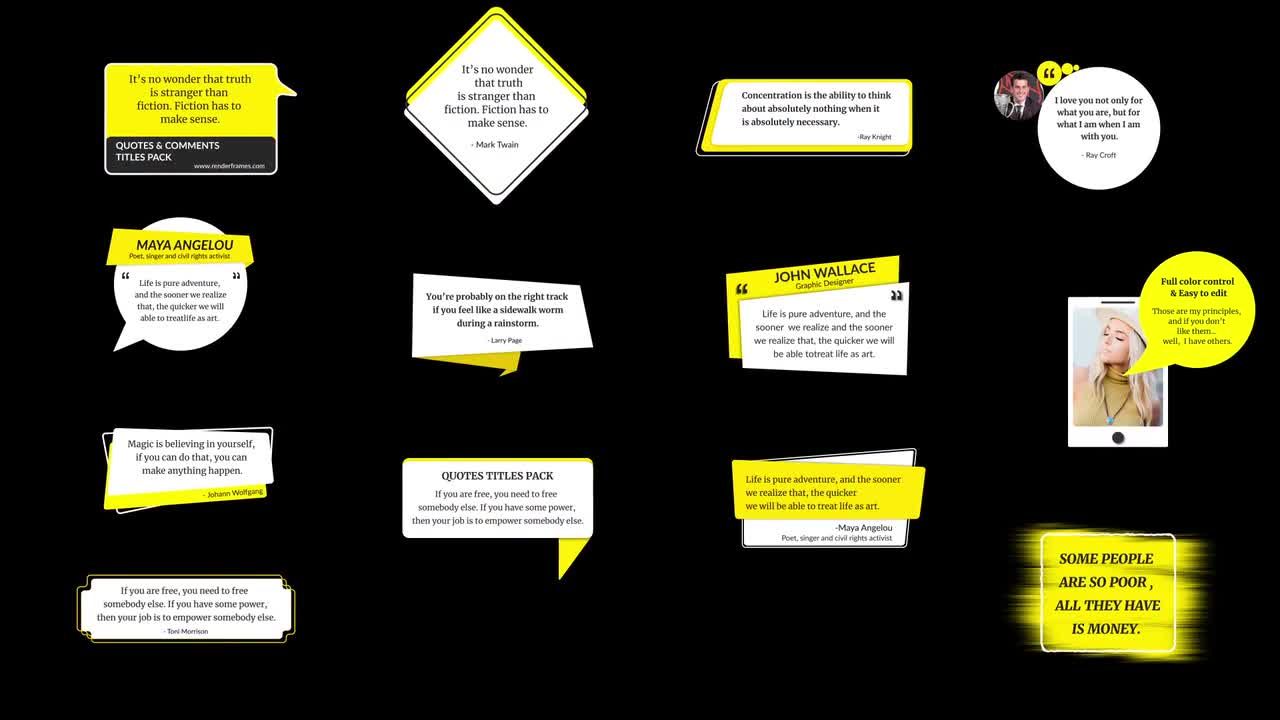 13个动画全屏评论标题素材库精选AE模板