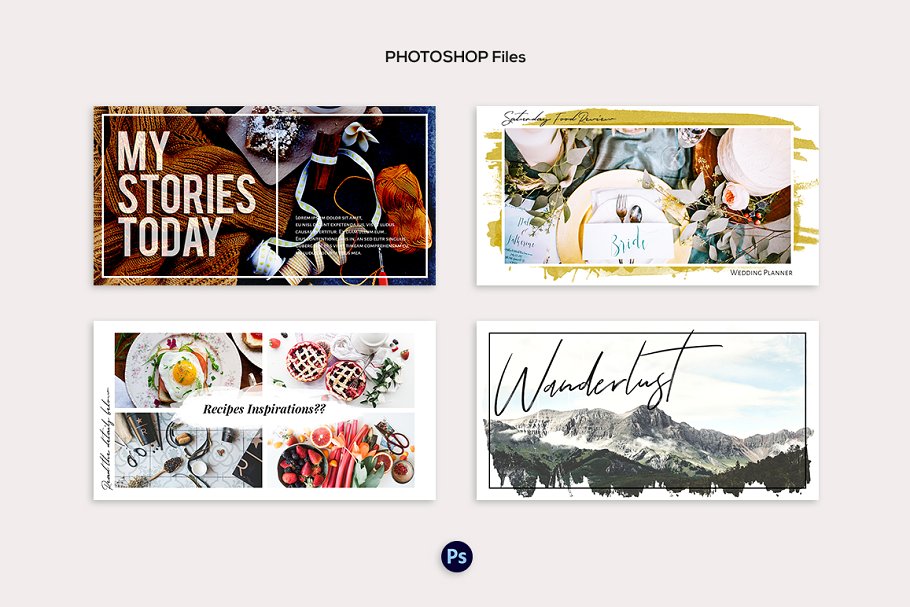 Facebook社交媒体帖子Banner广告水彩画背景叠层插图(2)