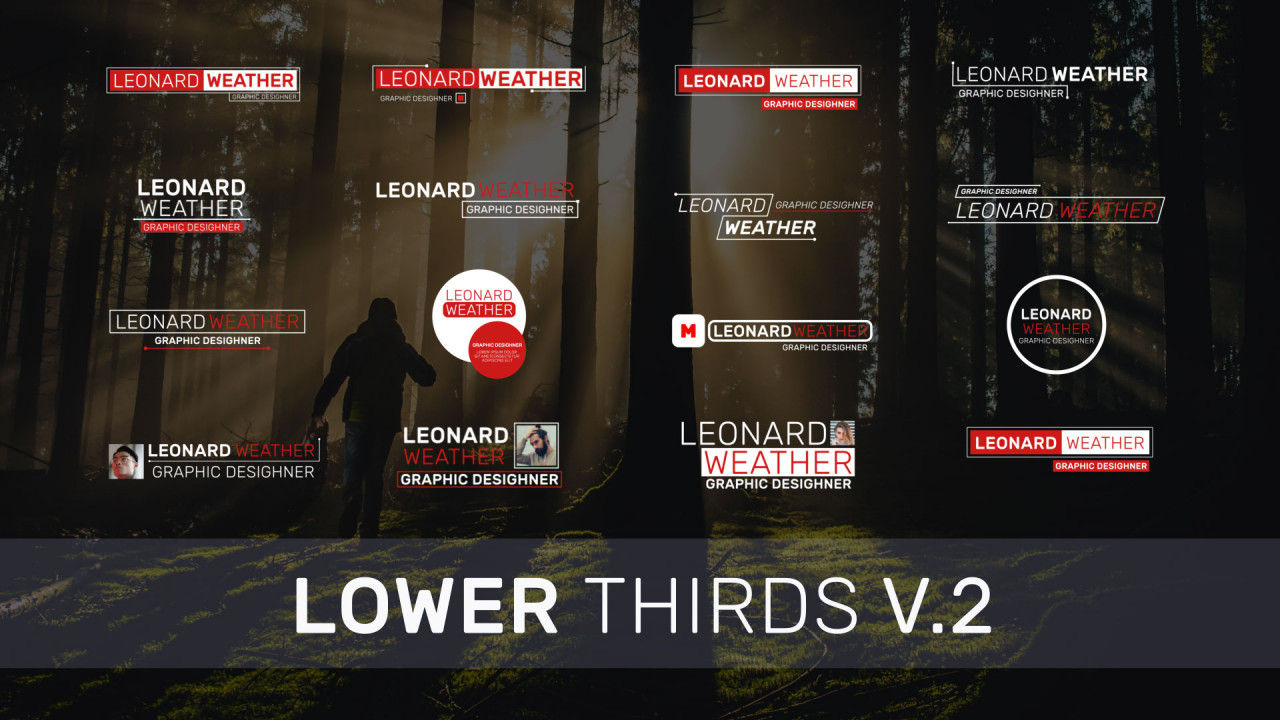 15个流畅和创造性的动画下三分之一标题素材库推荐Pr模板