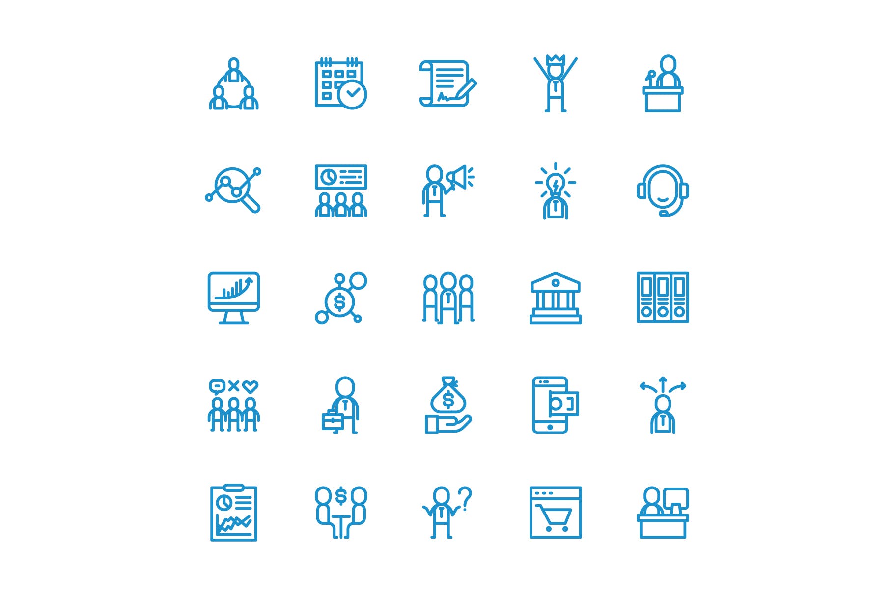 商业主题矢量线性图标设计素材 Businessman Lineart插图(3)