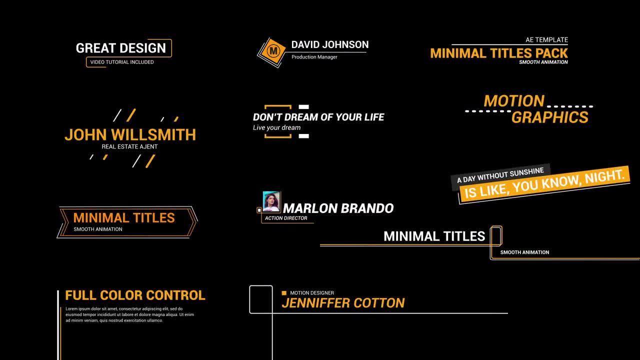 优雅动画行标题素材库精选AE模板