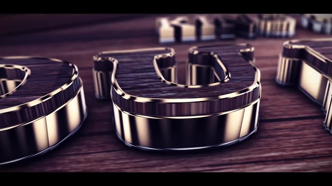 木质和金色徽标展示素材库精选AE模板