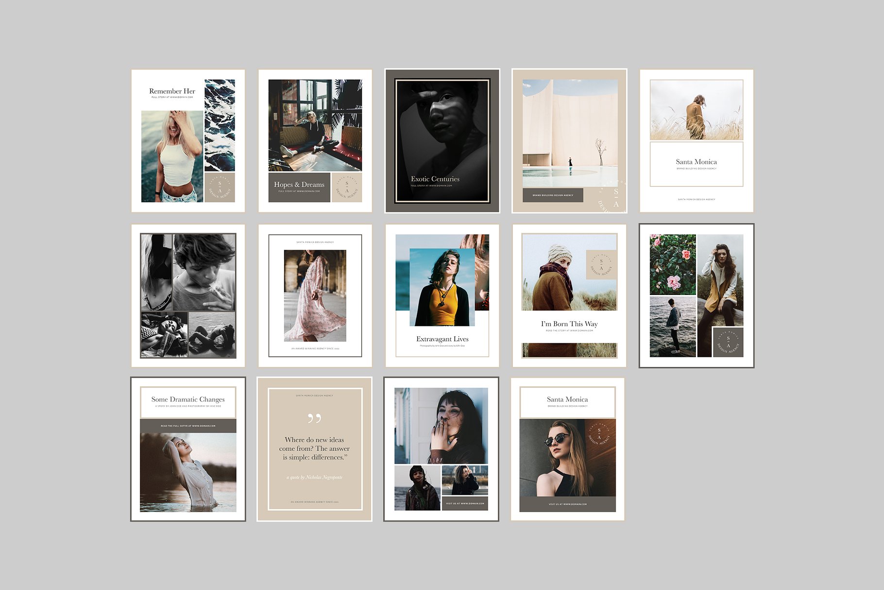 时尚主题社交媒体贴图模板素材库精选 Santa Monica Social Media Templates插图(7)