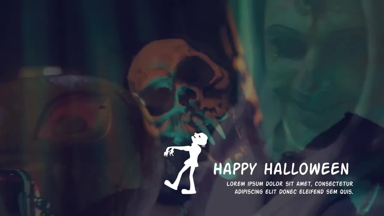 毛骨悚然的万圣节主题视频文本字PR模板