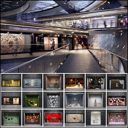 32款商场商店展览店铺室外场景素材之家精选3D模型