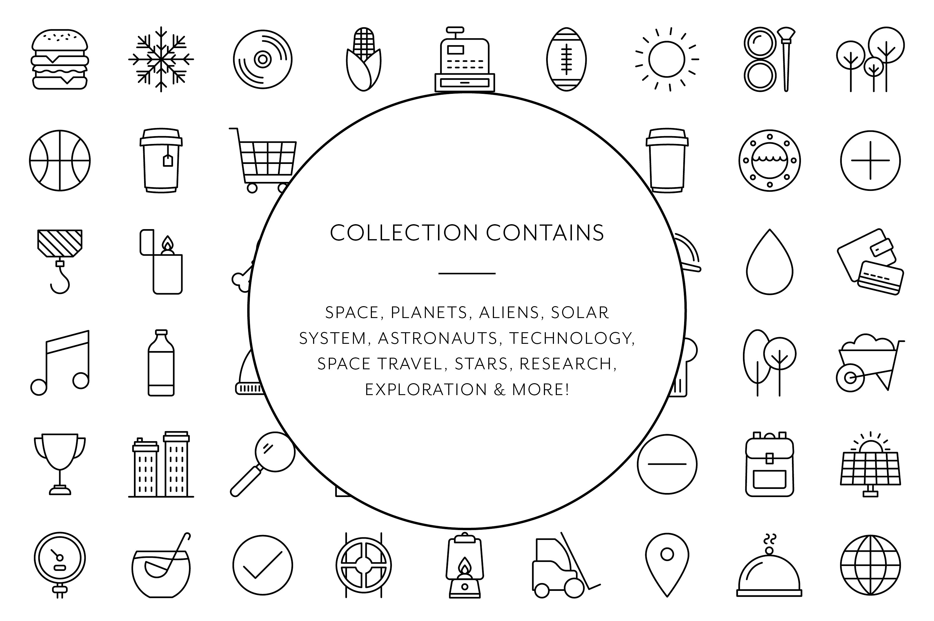 多格式杂项线框图标 Line Icons – Miscellaneous Icons插图(1)