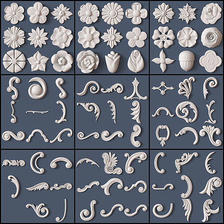218款复合雕花装饰品素材之家精选3D模型