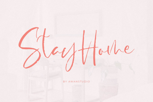 StayHome Brush Font素材之家精选英文字体