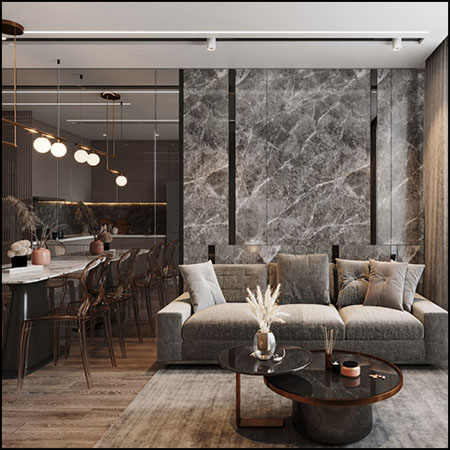 现代客厅场景室内场景素材之家精选3D模型