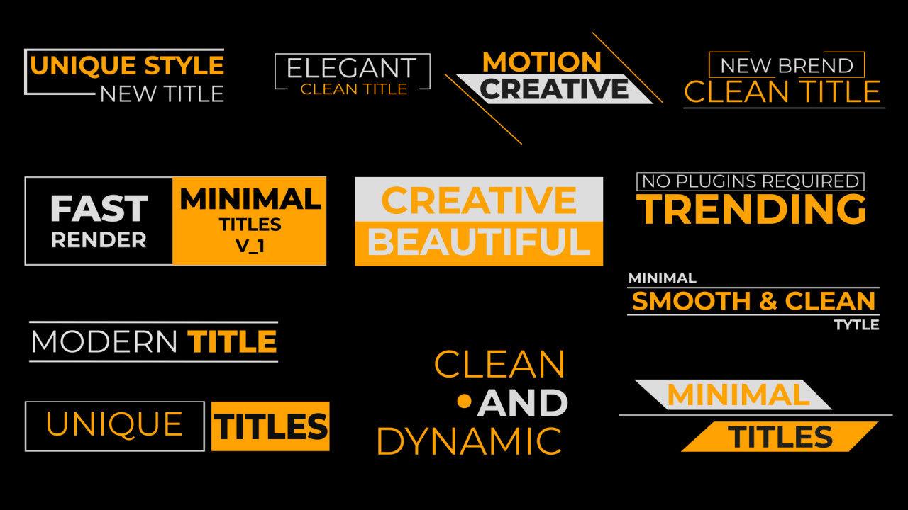 干净标题动画合集素材库精选AE模板