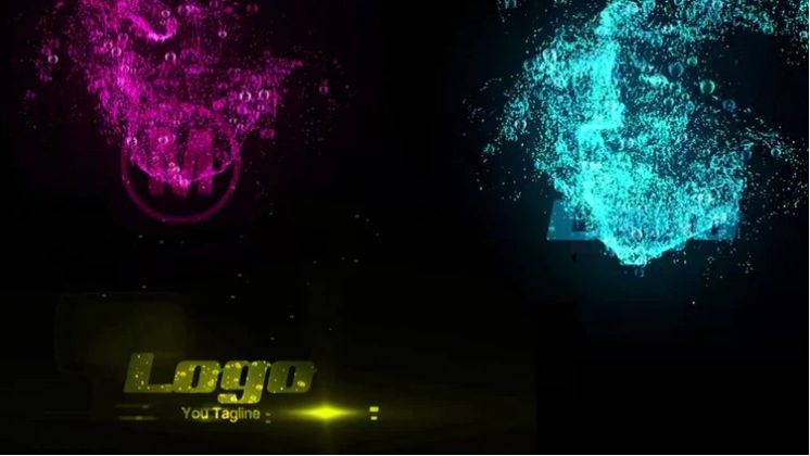 动态动画水下飞溅徽标显示素材库推荐PR模板