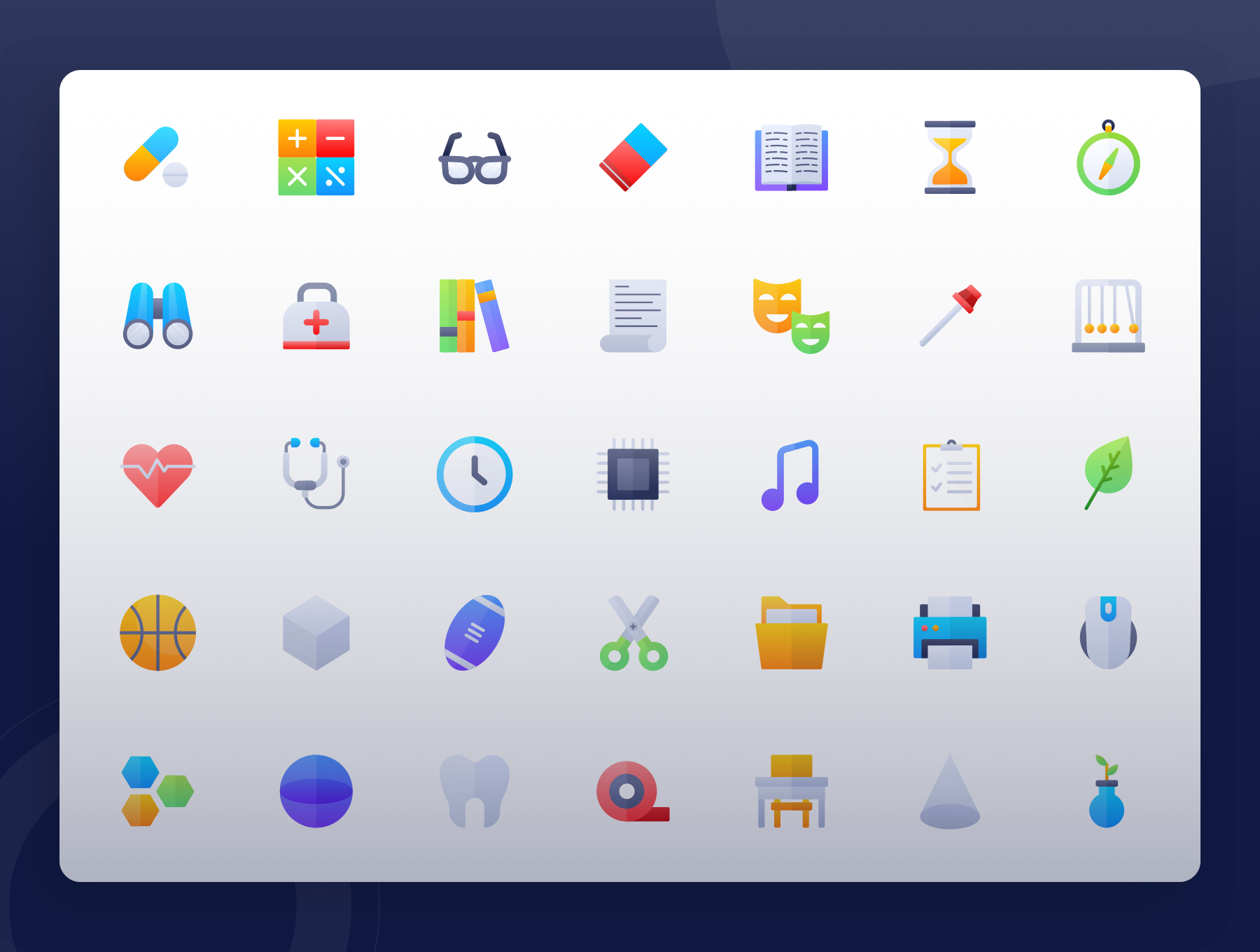 素材库下午茶：教育类图标元素矢量图标下载插图
