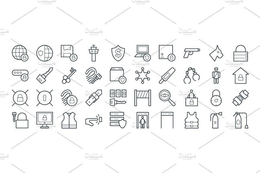 100+信息数据安全处理矢量图标 100+ Security Vector Icons插图(2)