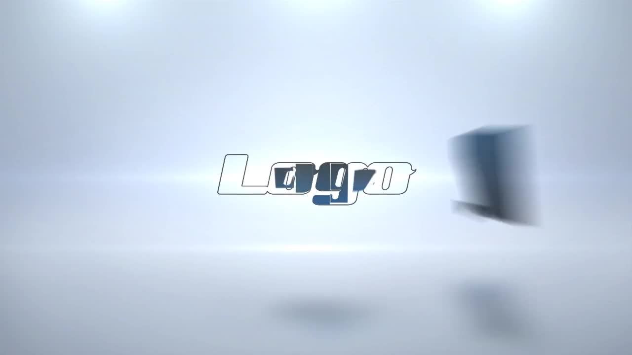 简洁翻转叠影标志动画素材库精选AE模板