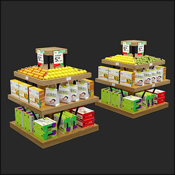 现代超市商品促销展示货架素材之家精选3D模型