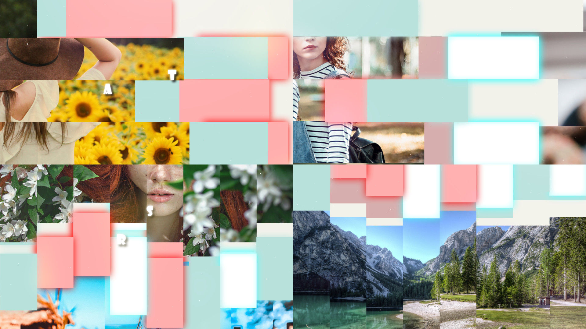 现代丰富多彩明亮的照片幻灯片素材库精选AE模板