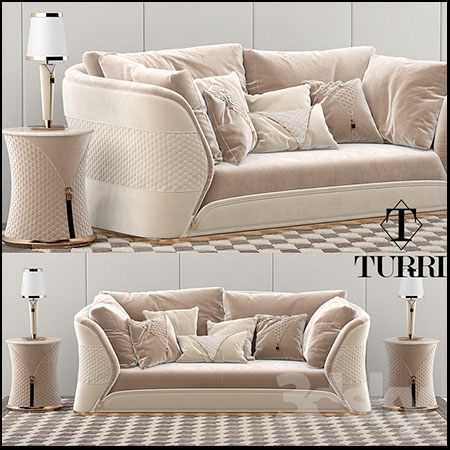 双人小型大气沙发和台灯素材之家精选3D模型