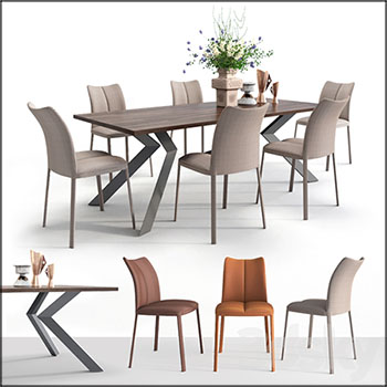 餐桌餐椅和酒壶花瓶摆件素材之家精选3D模型