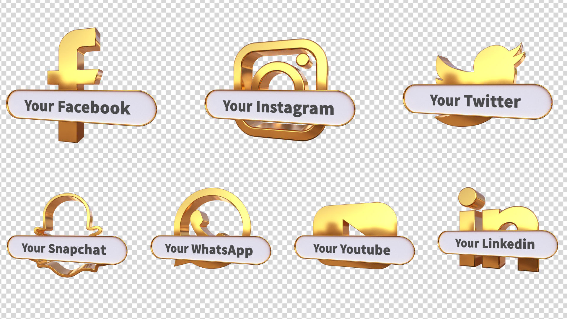 3D社交媒体下三分之一全屏标题动画素材库精选AE模板