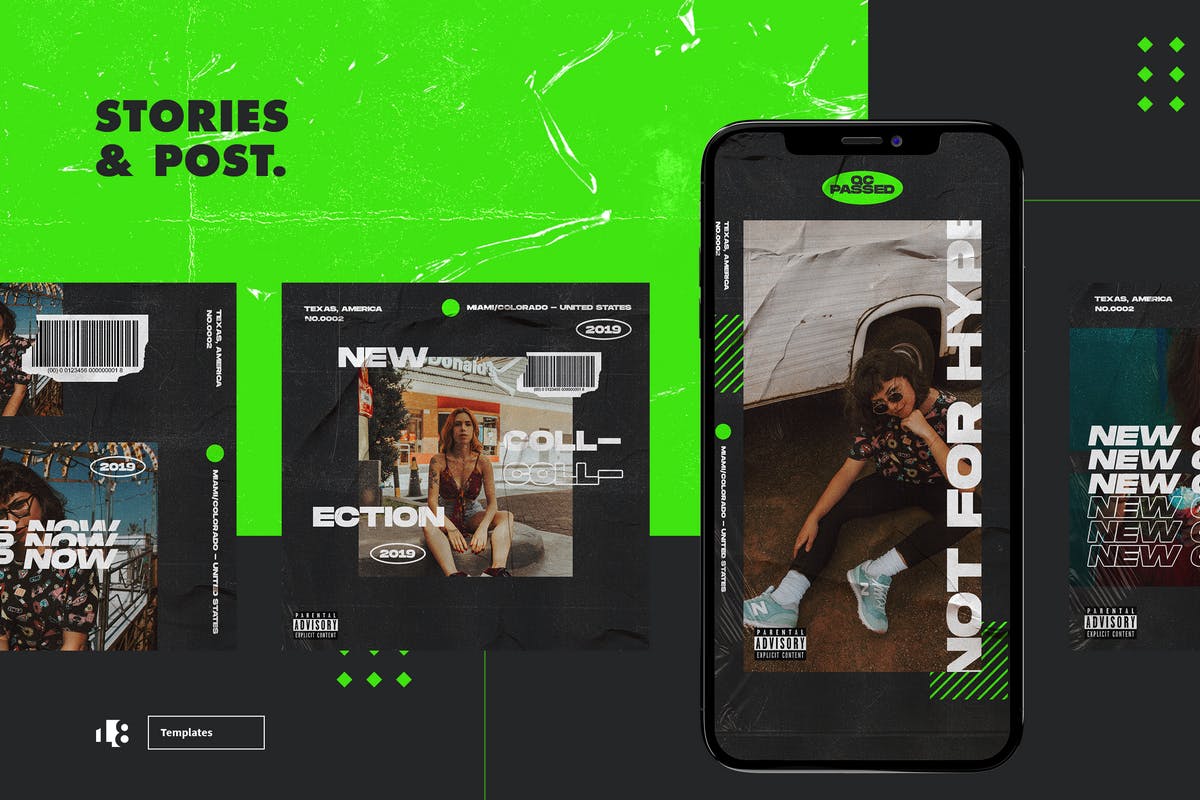 海报张贴效果风格Instagram社交设计模板素材库精选素材 Instagram Template插图(5)
