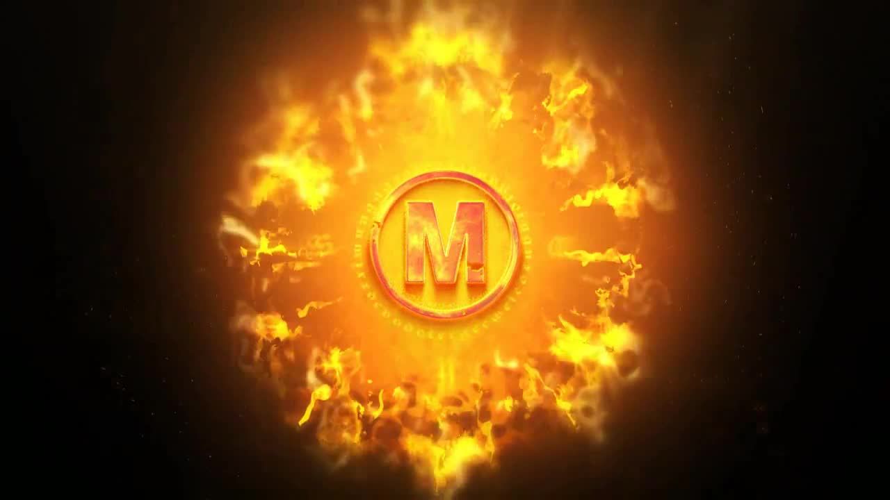 灼热的爆炸性和强大的燃烧标志素材库精选AE模板