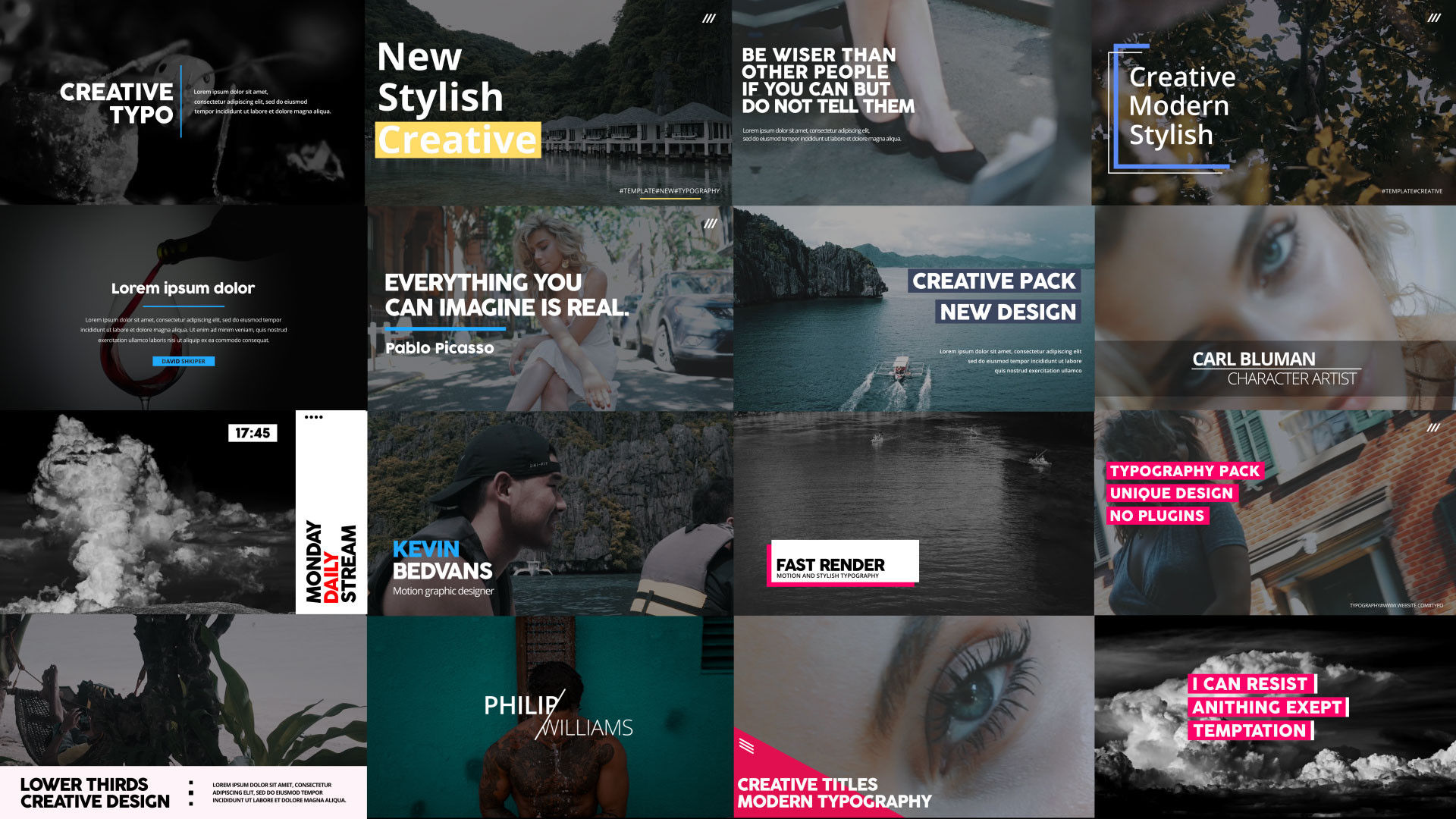 16个新版式全屏标题动画素材库精选AE模板