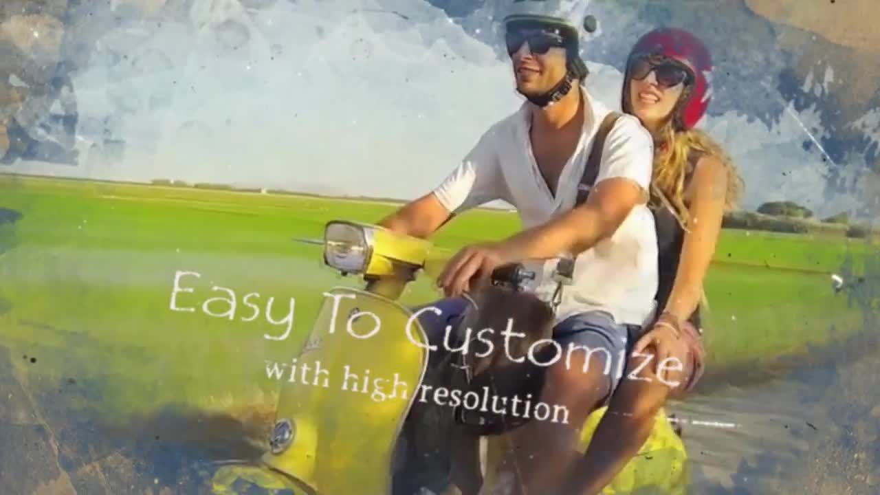 复古水彩画宣传片素材库精选AE模板