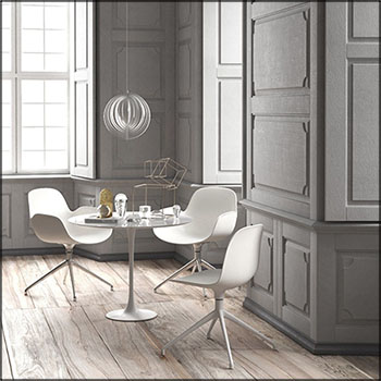 欧式室内场景餐桌餐椅3D/C4D模型