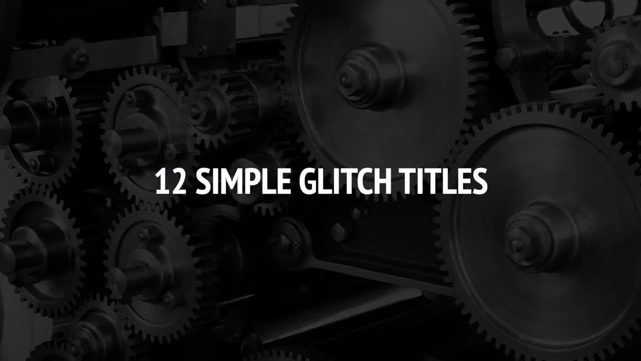 12个简单故障的彩色毛刺效果标题素材库推荐Pr模板