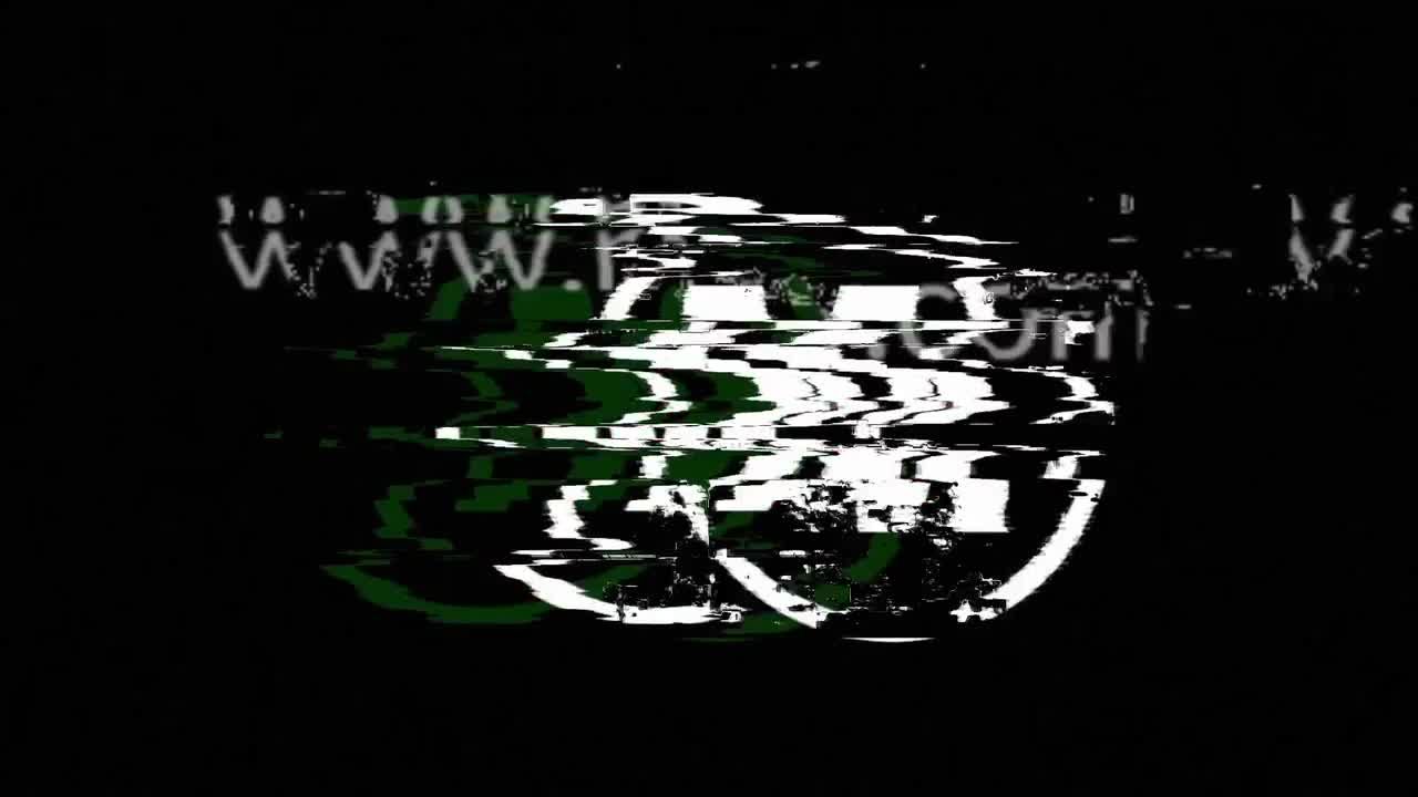 动态毛刺效果的画面故障干扰徽标展示素材库精选AE模板