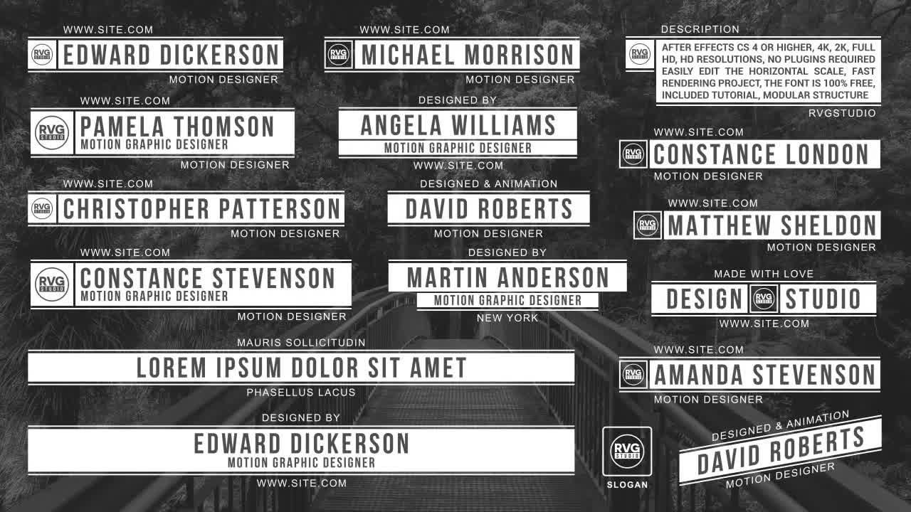 简洁黑白动态标题文字素材库精选AE模板