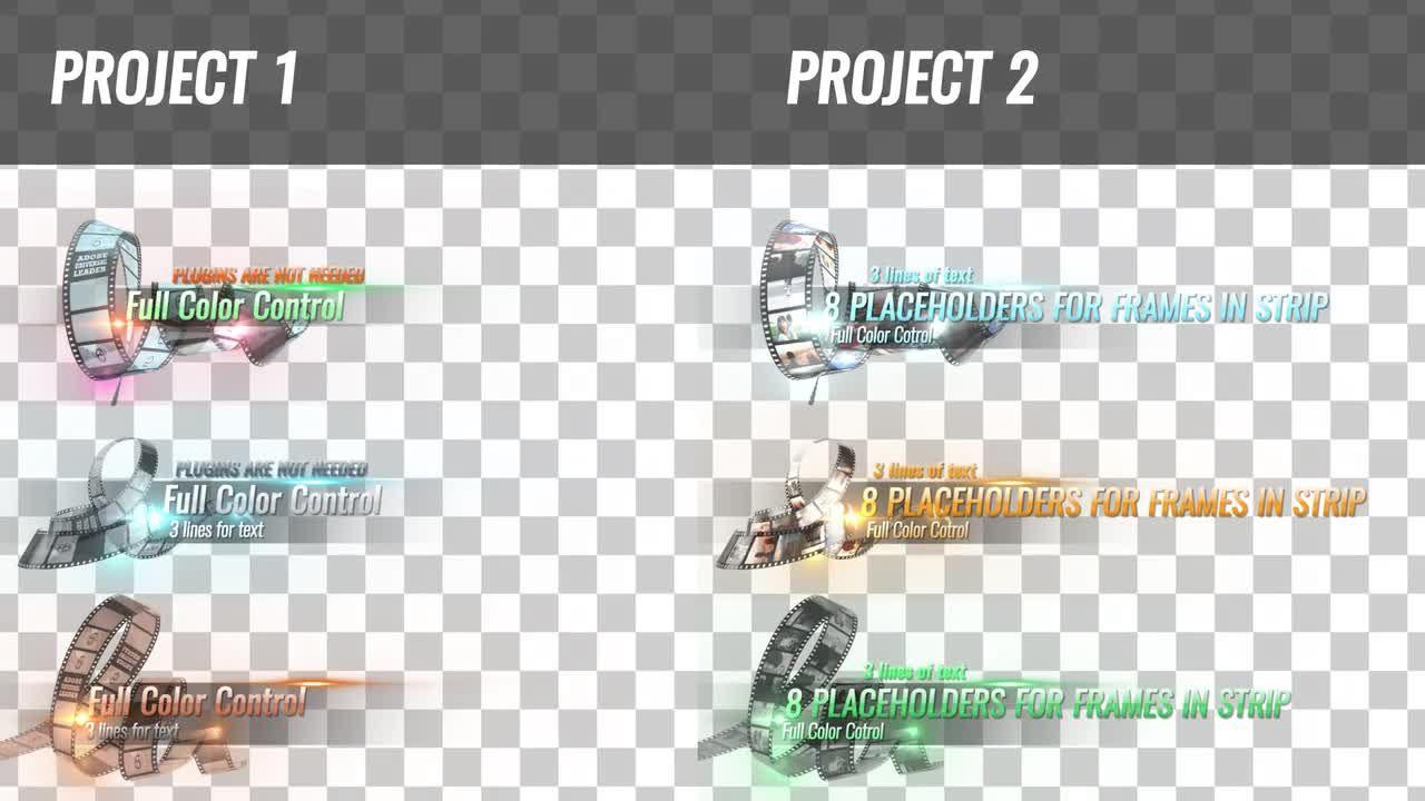 动态动画的电影条下三分之一标题素材库精选AE模板