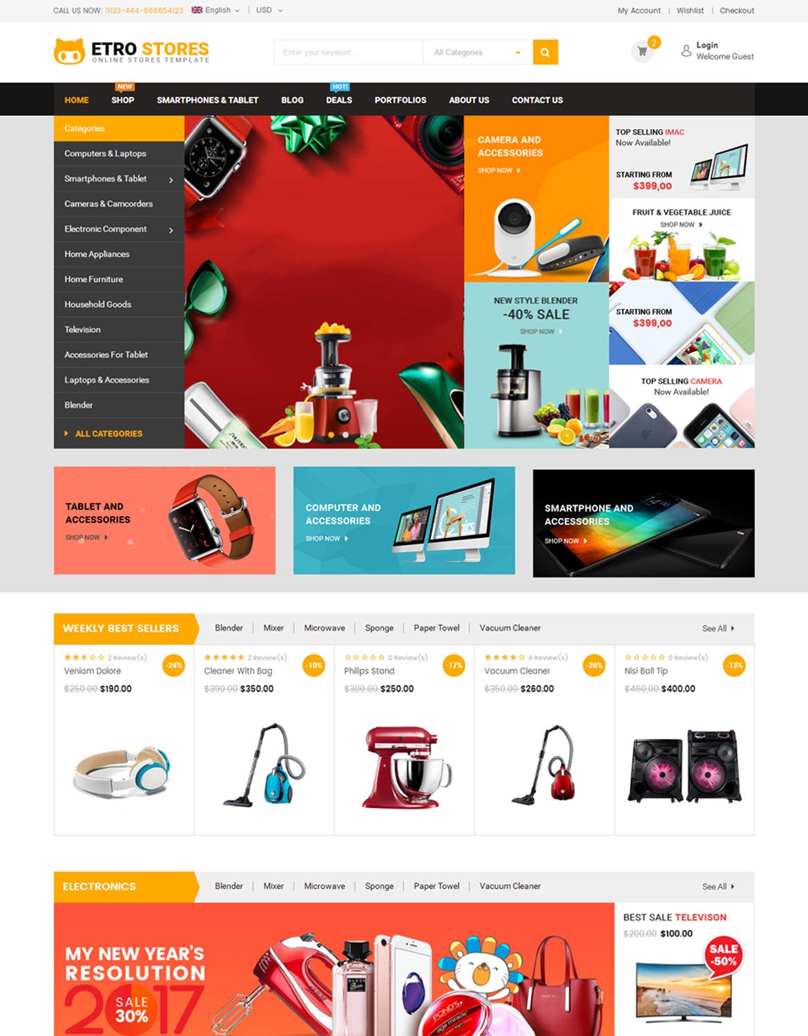 Bootstrap架构响应式多用途网上商城HTML5模板素材库精选 EtroStore – Responsive Multi-Purpose HTML Template插图(4)