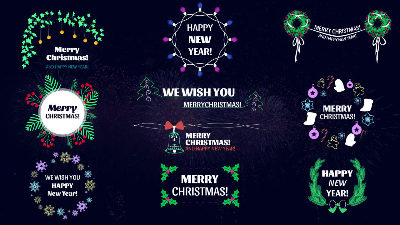 有趣的圣诞节祝福动画PR模板