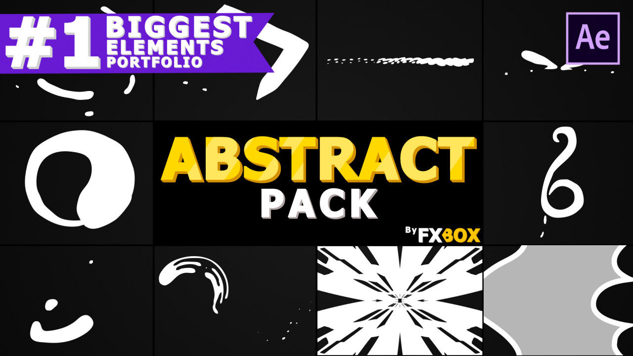 炫酷的卡通抽象元素素材库精选AE模板