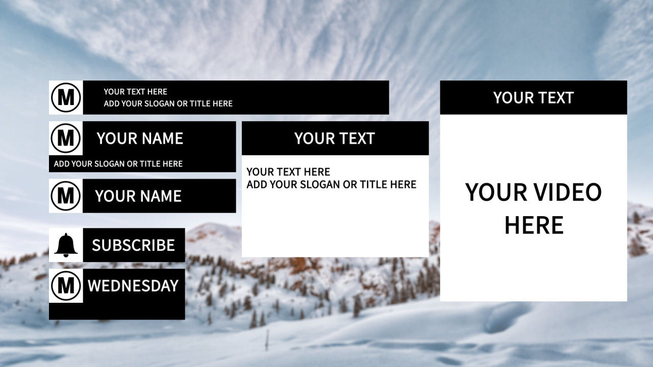 7个动态黑色下三分之一素材库精选AE模板