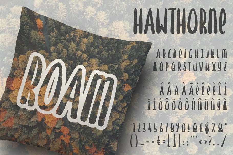 可爱风格胖体英文手绘无衬线字体 Hawthorne Hand Drawn Font插图