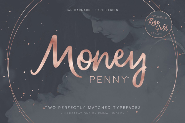 流畅笔迹无衬线手写英文字体 Money Penny – Script &amp; Sans
