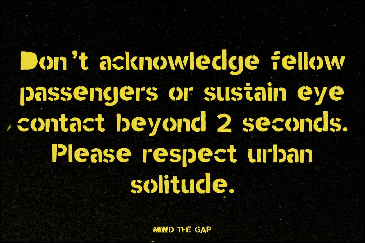 军事工业风格无衬线英文字体 Stencil font Mind the Gap插图(5)